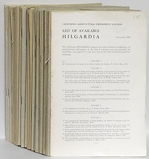 Hilgardia: A Journal of Agricultural Science (Vol. 3, No. 8, 10; Vol. 4, No. 15, Vol 5, No. 1, 9,...