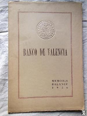 Seller image for MEMORIA ANUAL DEL BANCO VALENCIA 1956 for sale by Librera Maestro Gozalbo