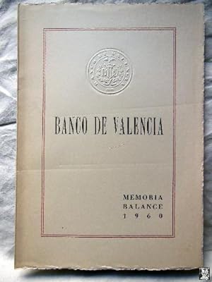 Seller image for MEMORIA ANUAL DEL BANCO VALENCIA 1960 for sale by Librera Maestro Gozalbo