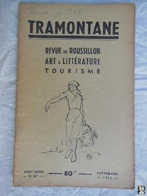 TRAMONTANE. Revue du Roussillon, Art & Littérature, Tourisme. Núm 337, Septembre 1951