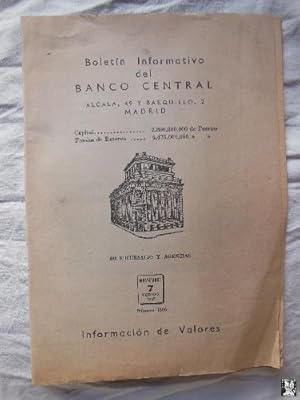 BOLETIN INFORMATIVO DEL BANCO CENTRAL. Noviembre 1969. Núm 1306