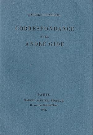 Image du vendeur pour Correspondance avec Andr Gide. Edition originale. mis en vente par Librairie du Bacchanal