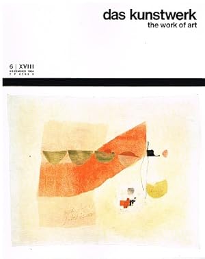 Imagen del vendedor de Das Kunstwerk. Eine Zeitschrift ber alle Gebiete der Bildenden Kunst. Begrndet von Woldemar Klein. Jahrgang 1964. Vorhanden: Januar. Februar, Mrz, April. Mai, Juni, Juli, Oktober, November, Dezember. 8 Hefte. a la venta por Antiquariat Bernd Preler