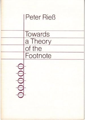 Imagen del vendedor de Towards a theory of the footnote. a la venta por Antiquariat Carl Wegner