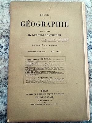 REVUE DE GEOGRAPHIE. Quinziéme Année. Onziéme livraison. Mai 1892