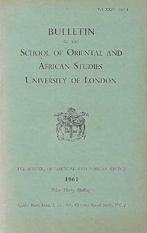 Bulletin of The School of Oriental and African Studies XXIV Part 1 (1961)