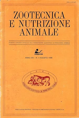 Zootecnica e nutrizione animale, anno XIV - n. 4 Agosto 1988