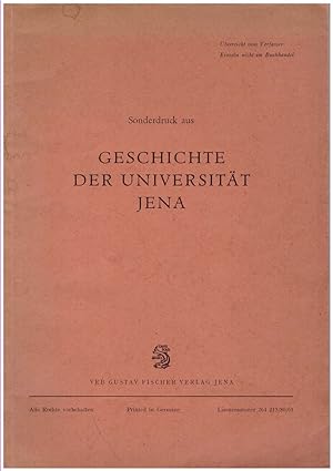 Bild des Verkufers fr Sonderdruck aus Geschichte der Universitt Jena. zum Verkauf von Andreas Schller