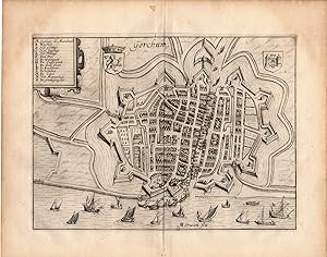 Image du vendeur pour Antique Print-GORKUM-GORINCHEM-CITY-PLAN-Guicciardini-1613 mis en vente par Pictura Prints, Art & Books