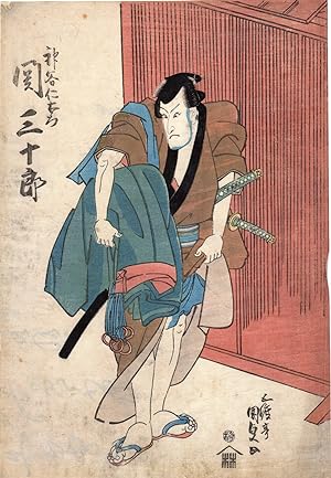 Antique Print-ACTOR-DANSABURO-KABUKI THEATRE-UKIYO-E PRINT-Kunisada-1830