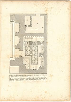 Bild des Verkufers fr Pianta dell Stanze contigue alla Camera Sepolcrale de' Liberti, e Servi della Famiglia de Augusto scoperte l.anno 1727 (Plan of the rooms next to the Tomb Chamber of the Freedmen and Slaves of the Family of Augustus, discovered in 1727). zum Verkauf von Robert Frew Ltd. ABA ILAB