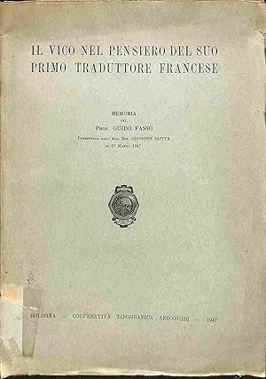 Il Vico nel pensiero del suo primo traduttore francese. Memoria