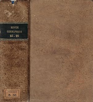 Bild des Verkufers fr Revue germanique et franaise tome 25-26 1863 zum Verkauf von Biblioteca di Babele