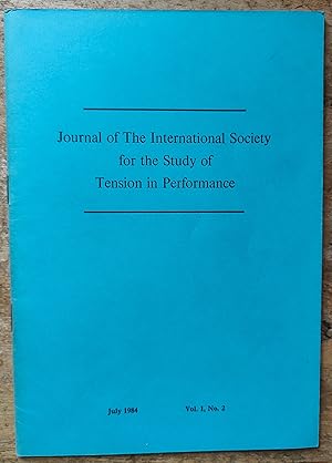 Bild des Verkufers fr Journal of The International Society for the Study of Tension in Performance July 1984 Vol.1 No.2 zum Verkauf von Shore Books