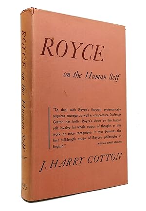 Bild des Verkufers fr ROYCE ON THE HUMAN SELF zum Verkauf von Rare Book Cellar