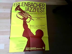 Bild des Verkufers fr Erlenbacher Jazzfest - Charlie Haden - Quartett West, feat. Ernie Watts, Alan Broadbent, Larance Marable. Klassischer Jazz der 40er und 50er Jahre; Puschnig/Lauer/Stewart/Alkier - Druckvoller Modern Jazz in ungewhnlicher Besetzung - Dienstag, 17.11.92 - Plakat zum Verkauf von ABC Versand e.K.