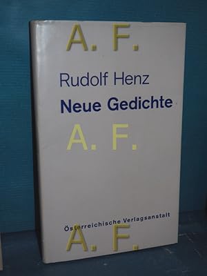 Bild des Verkufers fr Neue Gedichte / MIT WIDMUNG von Rudolf Henz zum Verkauf von Antiquarische Fundgrube e.U.