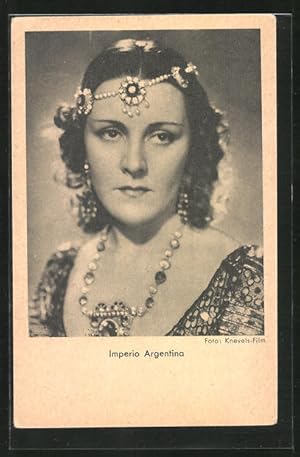 Seller image for Ansichtskarte Schauspielerin Imperio Argentina mit prachtvollem Schmuck for sale by Bartko-Reher