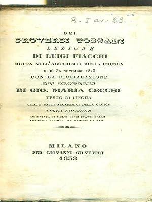 Bild des Verkufers fr Dei proverbi toscani zum Verkauf von Miliardi di Parole