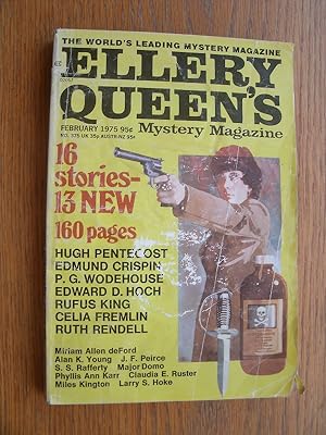 Image du vendeur pour Ellery Queen's Mystery Magazine February 1975 mis en vente par Scene of the Crime, ABAC, IOBA
