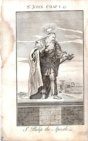 Immagine del venditore per St. John, Chap. I. 43: "St Phililp, the Apostle":.full Page Engraving from History of the Old and New Testamet; or, A Family Bible.1735 ENGRAVING venduto da Dorley House Books, Inc.