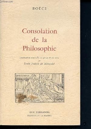 Image du vendeur pour Consolation de la philosophie de Boce mis en vente par Le-Livre