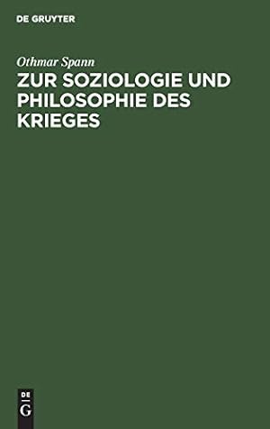 Seller image for Zur Soziologie und Philosophie des Krieges (German Edition) [Hardcover ] for sale by booksXpress
