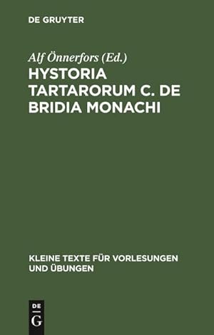 Bild des Verkufers fr Hystoria Tartarorum C. de Bridia Monachi zum Verkauf von AHA-BUCH GmbH