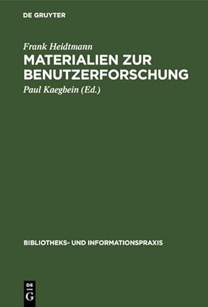 Bild des Verkufers fr Materialien zur Benutzerforschung : Aus einer Pilotstudio ausgewhlter Benutzer der Universittsbibliothek der Technischen Universitt Berlin zum Verkauf von AHA-BUCH GmbH