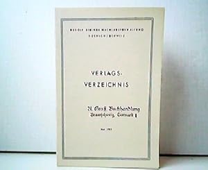 Verlagsverzeichnis. Werke von Steiner, Mai 1952.