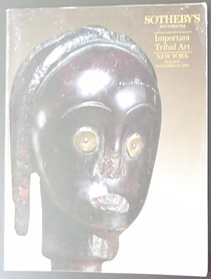 Seller image for Important Tribal Art November 20, 1990 for sale by Jeff Irwin Books