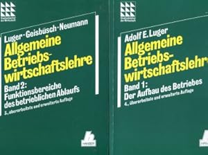 Image du vendeur pour Allgeimeine Betriebswirtschaftslehre: Bd.1, Der Aufbau des Betriebes, Band 2: Funktionsbereiche des betrieblichen Ablaufs 2 Bnde mis en vente par Gabis Bcherlager