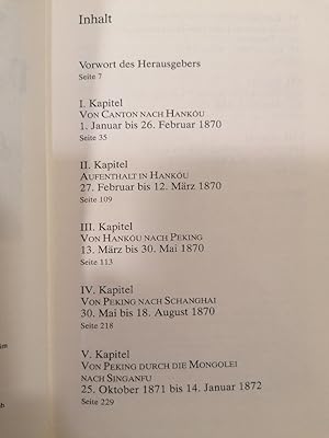 Bild des Verkufers fr Entdeckungsreisen in China 1868-1872. Die Ersterforschung des Reiches der Mitte. Hrsg. von Klaus-Dietrich Petersen. Mit 36 Abbn. und 5 Karten. zum Verkauf von Buchhandlung Loken-Books