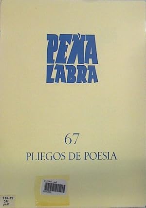 Bild des Verkufers fr Pea Labra. Pliegos de Poesa. Nm. 67. zum Verkauf von Almacen de los Libros Olvidados