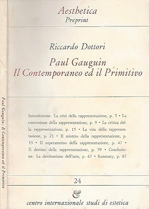 Seller image for Aesthetica pre-print, vol. 24, giugno 1989 Paul Gauguin. Il Contemporaneo ed il Primitivo for sale by Biblioteca di Babele