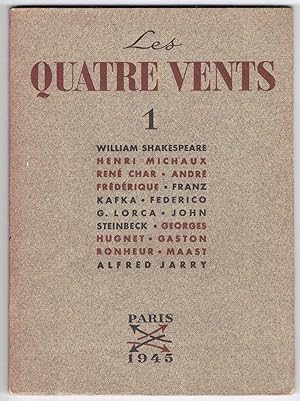 Bild des Verkufers fr Les Quatre vents. Cahier de littrature publi sous la direction de Henri Parisot. N1. zum Verkauf von Rometti Vincent