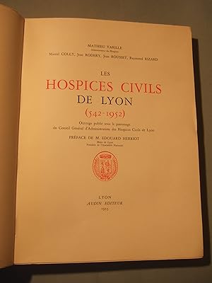 Imagen del vendedor de Les hospices civils de Lyon (542-1952) a la venta por Domifasol