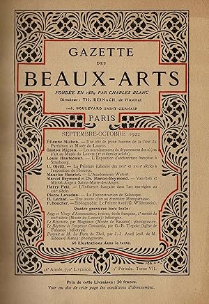 Gazette des Beaux-Arts (Sammelband September-Dezember 1922)