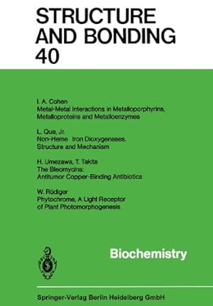 Seller image for Biochemistry (Structure and Bonding) by Duan, Xue, Gade, Lutz H., Parkin, Gerard, Poeppelmeier, Kenneth R., Armstrong, Fraser Andrew, Takano, Mikio, Mingos, David Michael P. [Paperback ] for sale by booksXpress