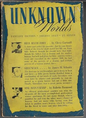 Bild des Verkufers fr UNKNOWN Worlds: August, Aug. 1943 zum Verkauf von Books from the Crypt