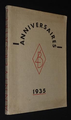 Seller image for Anniversaires (1935) for sale by Abraxas-libris