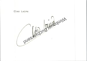 Seller image for Original Autogramm Cleo Laine Jazz Singer /// Autograph signiert signed signee for sale by Antiquariat im Kaiserviertel | Wimbauer Buchversand