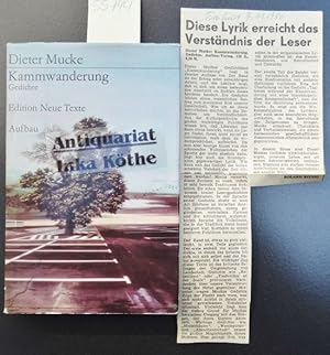 Kammwanderung : Gedichte - vom Autor signiert, 1984 + Zeitungsausschnitt über das Buch - Reihe: E...