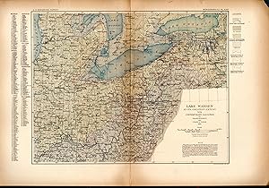 Imagen del vendedor de Lake Warren at Its Greatest Extent with Contemporary Glaciation" .MAP from Monographs of the US Geological Survey, Volume XLI, Plate XXVI) a la venta por Dorley House Books, Inc.