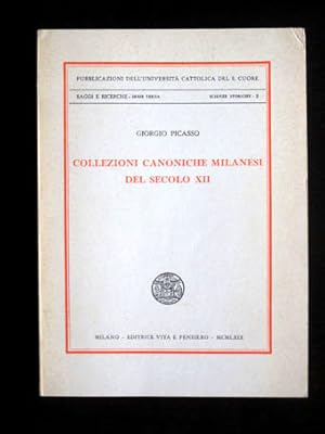 Collezioni canoniche Milanesi del secolo XII.