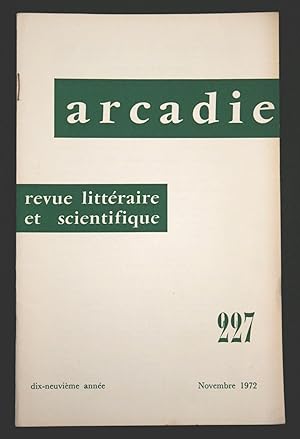 Arcadie - novembre 1972 - Numéro 227