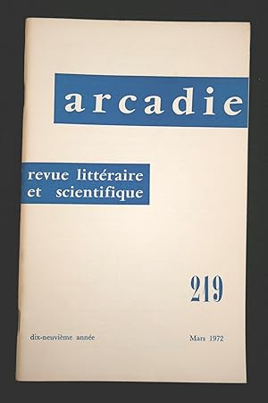 Arcadie - mars 1972 - Numéro 219
