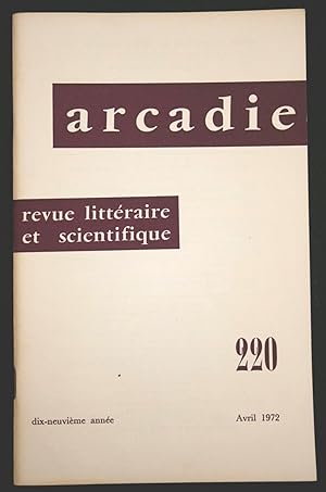 Arcadie - avril 1972 - Numéro 220