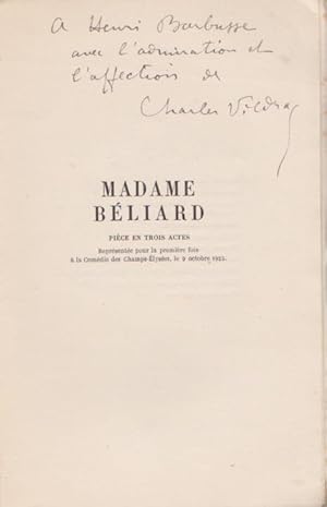 Madame béliard. Bel Envoi à Henri Barbusse.