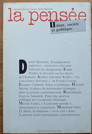 Seller image for La pense - numro 229 de septembre-octobre 1982 - Islam, socit et politique for sale by Aberbroc
